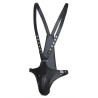Singlet Open Rompers Simili Noir