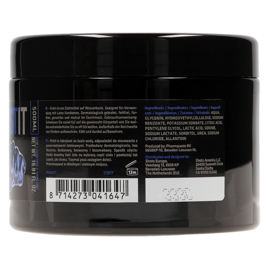 Lubricant Water FIST IT EXTRA THICK 500 ml -Pot black