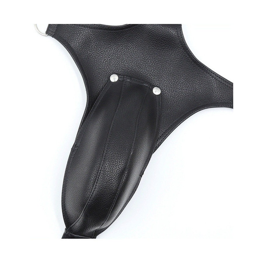 Singlet Open Rompers Simili Noir