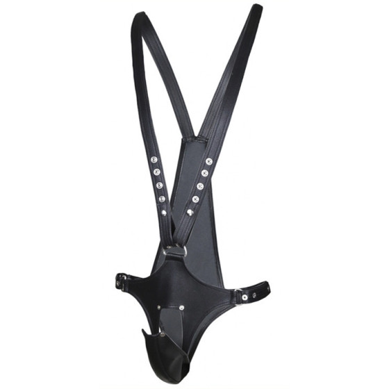 Singlet Open Rompers Simili Noir