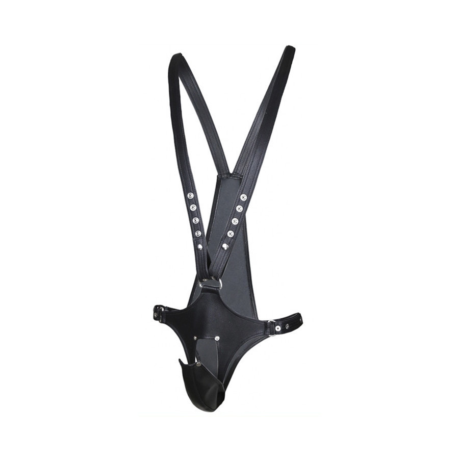 Singlet Open Rompers Simili Noir