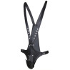 Singlet Open Rompers Simili Noir