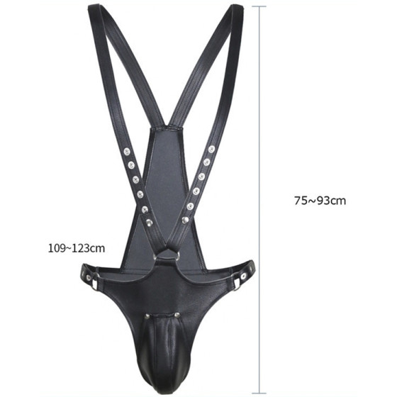Singlet Open Rompers Simili Noir