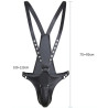 Singlet Open Rompers Simili Noir