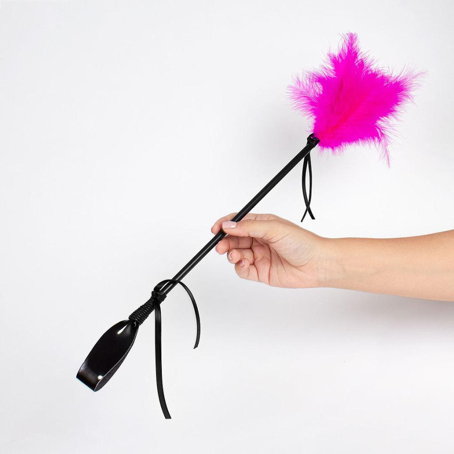Cravache et Plumeau Secret Touch 50cm Fuchsia