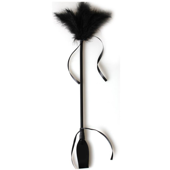 Cravache et Plumeau Secret Touch 50cm Noir