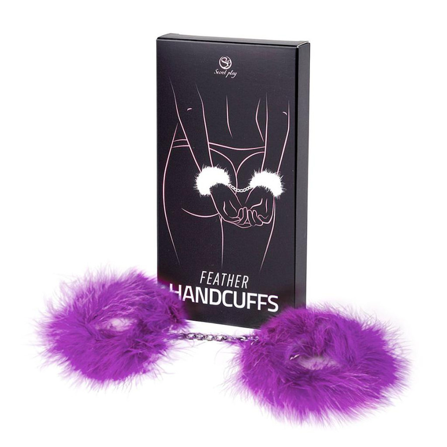 Handcuffs Boa Feather Violet