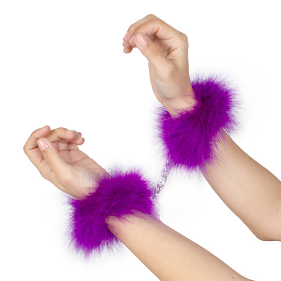 Handcuffs Boa Feather Violet
