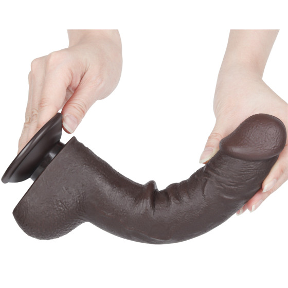 Gode avec Bourses Sliding Skin 18 x 4.7cm Noir