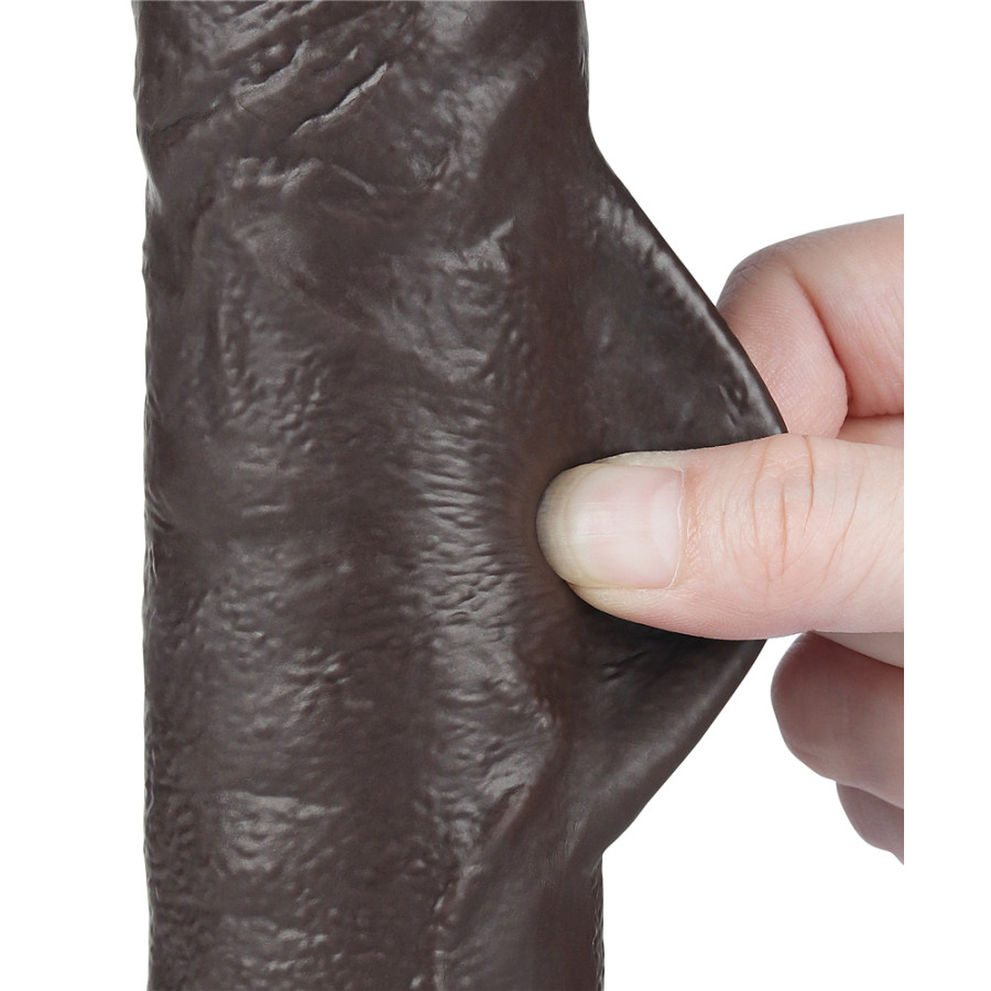 Gode avec Bourses Sliding Skin 18 x 4.7cm Noir
