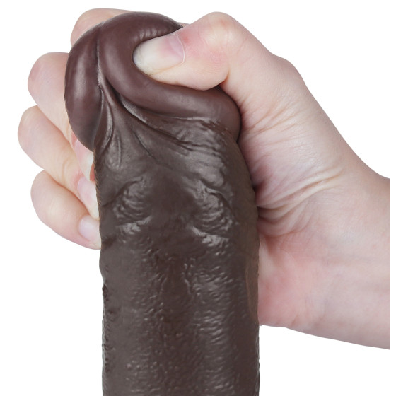 Gode avec Bourses Sliding Skin 18 x 4.7cm Noir