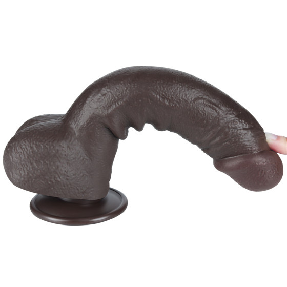 Gode avec Bourses Sliding Skin 18 x 4.7cm Noir
