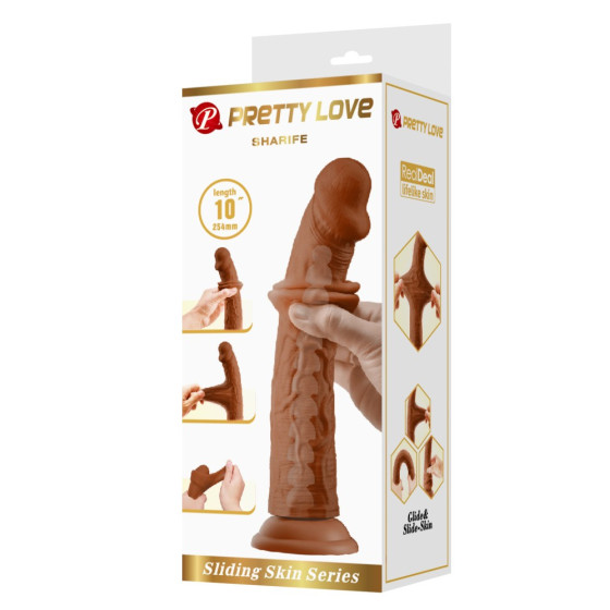 Gode réaliste Sharife 22 x 4.5 cm Marron
