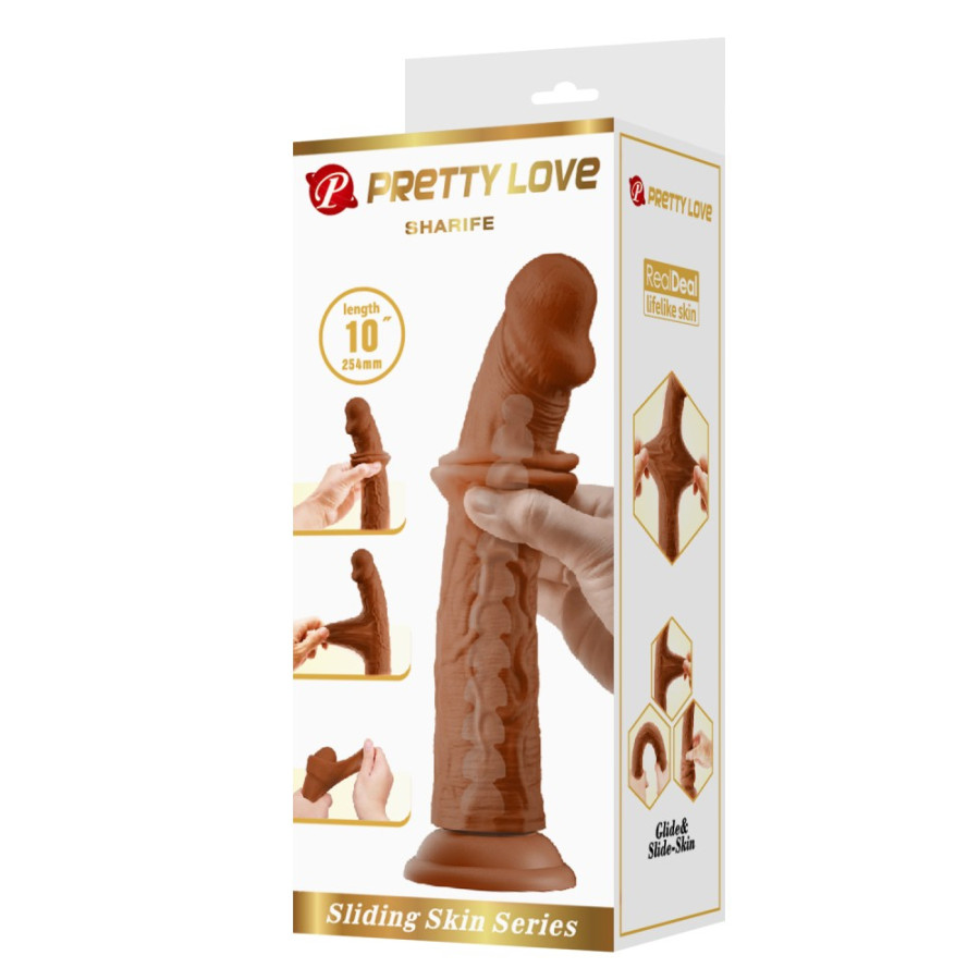 Gode réaliste Sharife 22 x 4.5 cm Marron