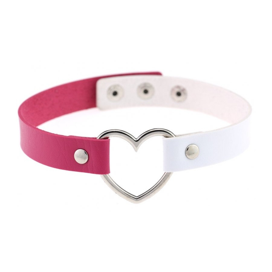 Ras de cou Heart Duo Fuschia-Blanc