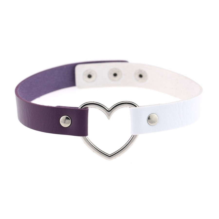 Ras de cou Heart Duo Violet-Blanc