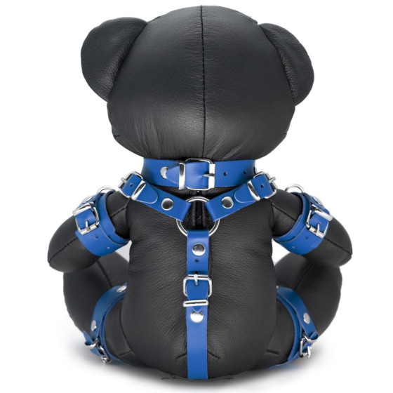 Ours en cuir EDDY The BDSM Teddy Bear Bleu + Boite