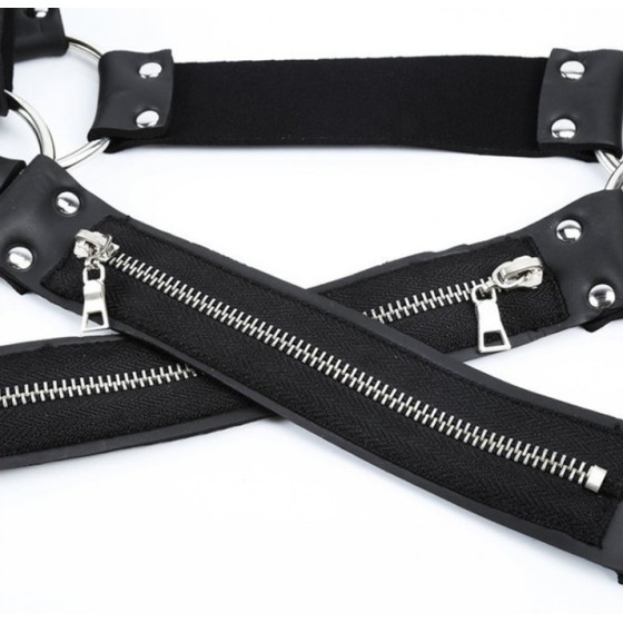Harnais en néoprène Cross Body Zip Noir