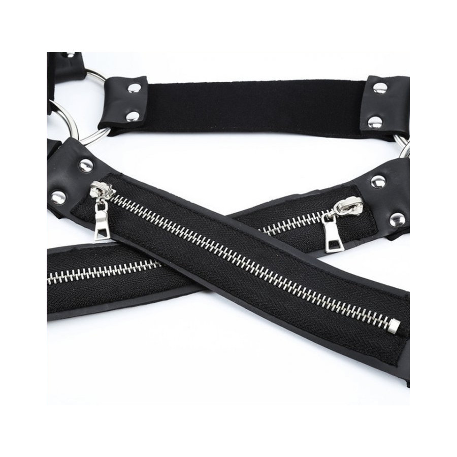 Harnais en néoprène Cross Body Zip Noir