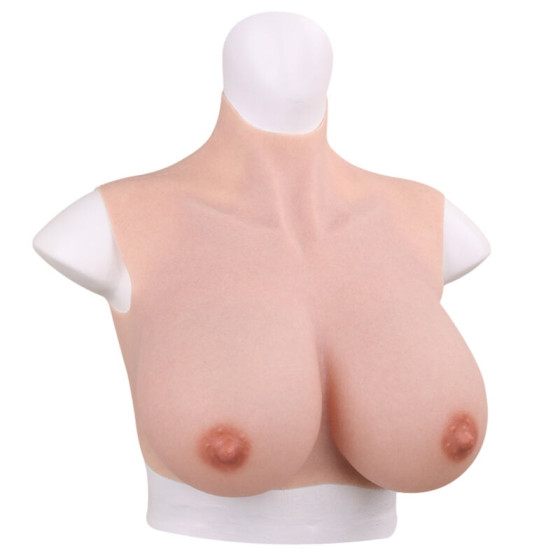 Buste Seins Réalistes Silicone Col haut Bonnet E