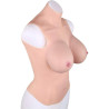 Buste Entier Seins Réalistes Coton - Col haut - Bonnet D