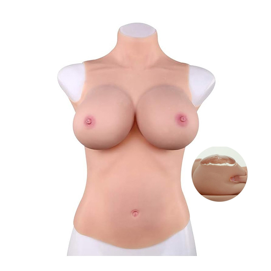 Buste Entier Seins réalistes Silicone - Col haut - Bonnet E