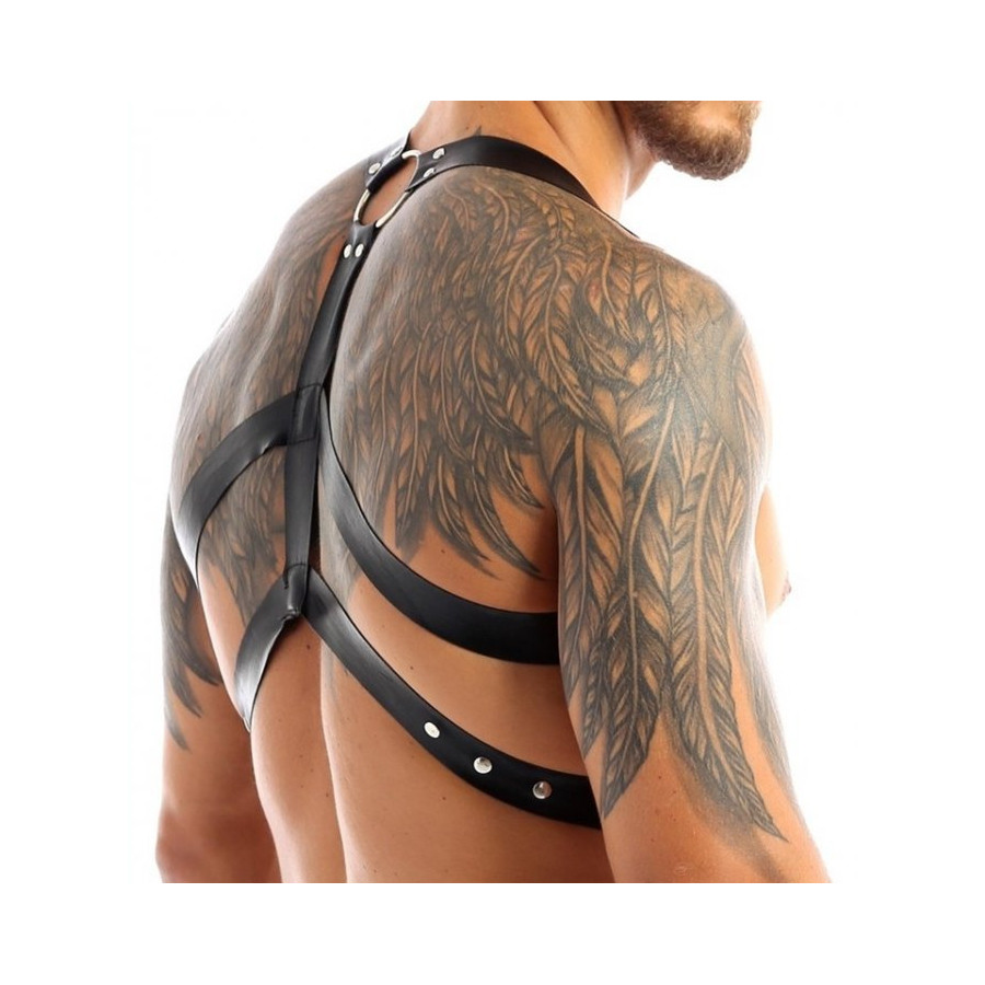 Harnais lanières Fines Thin Chest Simili Noir