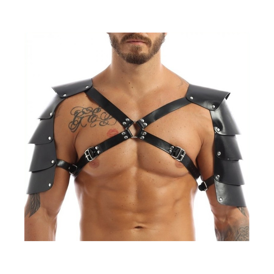 Harnais avec Épaules Armors Simili noir Harnais avec Épaules Armors Simili noir