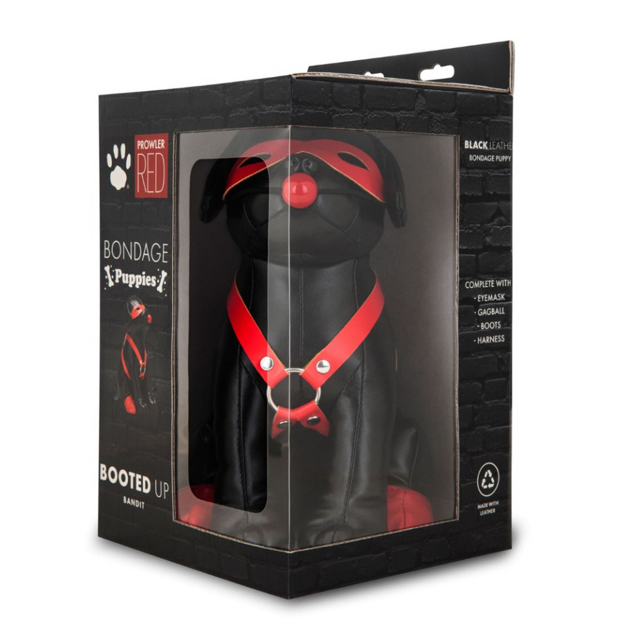 Chien en Simili Bandit 24cm Noir