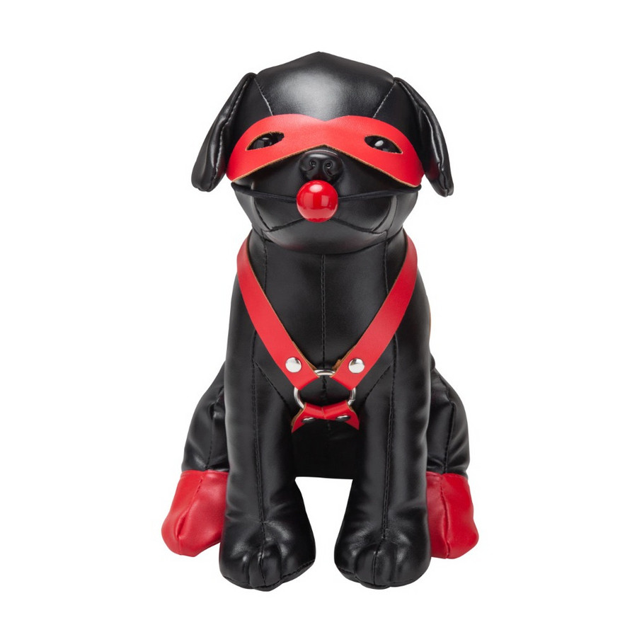 Chien en Simili Bandit 24cm Noir