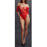 Body ouvert Rhinestone - Rouge