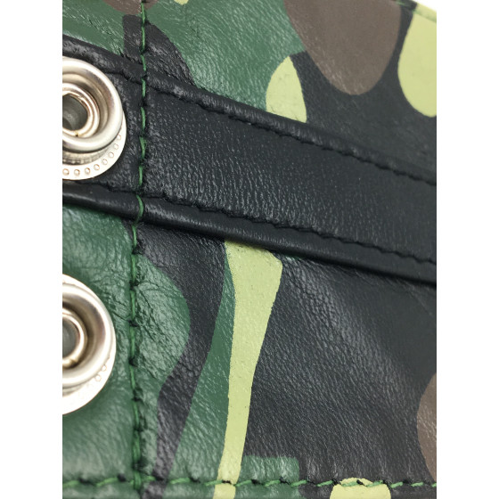 Poignet bracelet de force en cuir - Camouflage -  avec zip 