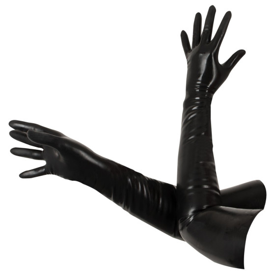 Gants longs en latex Tenue Bdsm Noirs