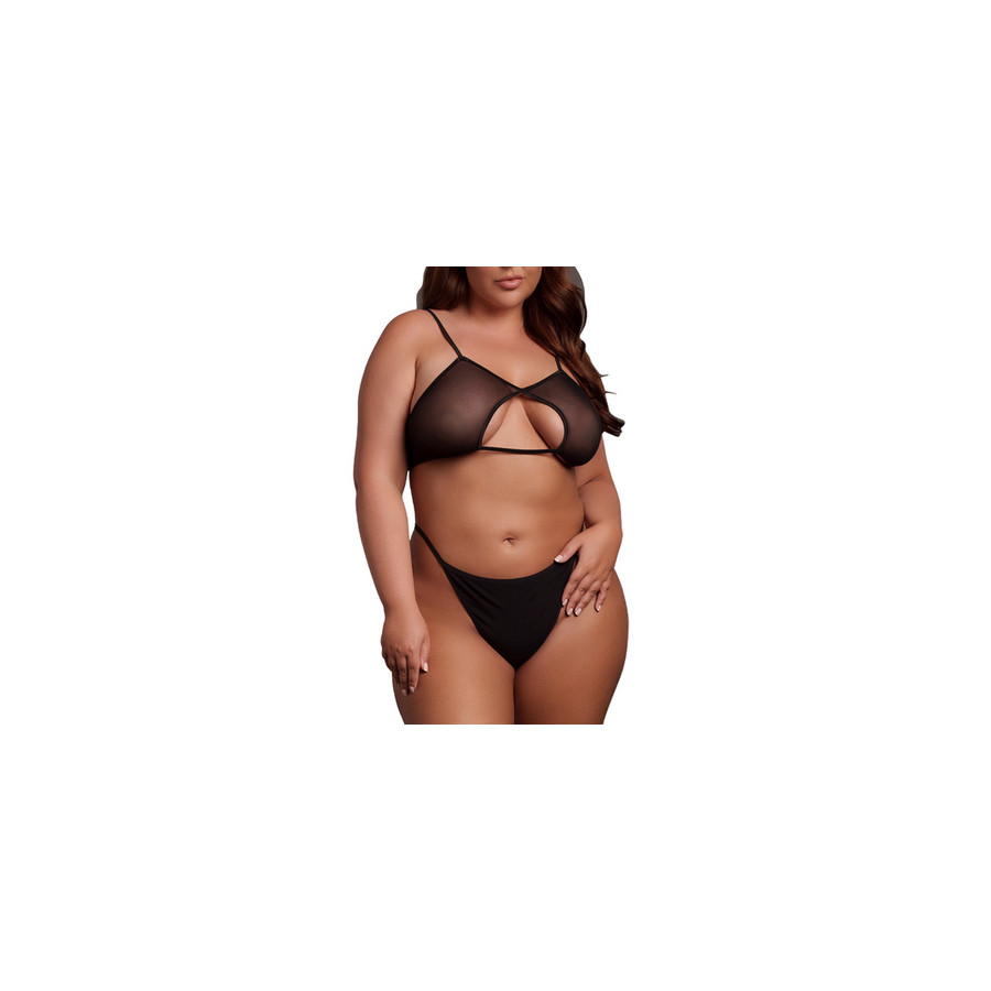 Soutien-Gorge Transparent Grande Taille Bravia Noir