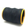 Poignet bracelet de force en cuir - Noir/Jaune-  avec zip