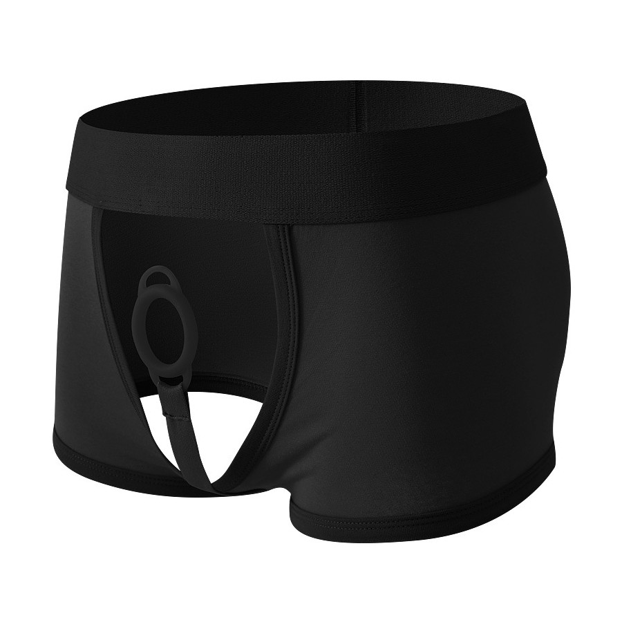 Boxer Ouvert avec Anneau Opcock Noir