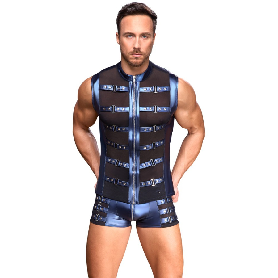 Boxer avec zip Eclino Bleu métallisé