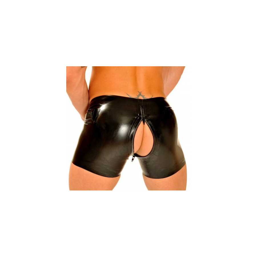 Short en Latex Coupe cycliste avec Zip