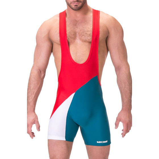 Body Singlet Luckenwalde Rouge-Bleu pétrole