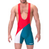 Body Singlet Luckenwalde Rouge-Bleu pétrole