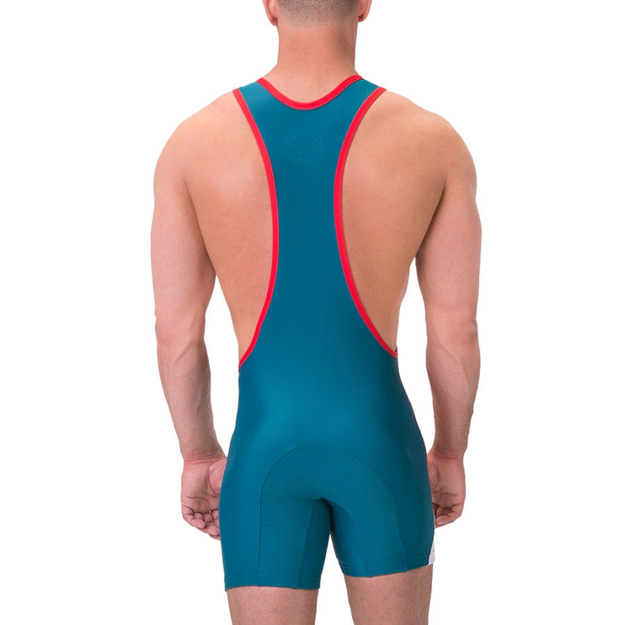 Body Singlet Luckenwalde Rouge-Bleu pétrole
