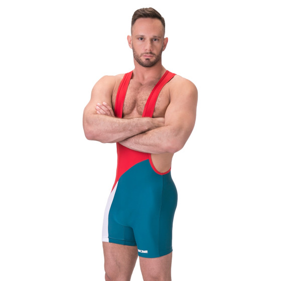 Body Singlet Luckenwalde Rouge-Bleu pétrole