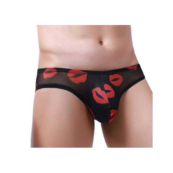 Slip sexy Kiss Lips Noir