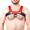 Harnais en cuir Snap Noir-Rouge