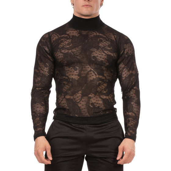 T-shirt Dentelle Mete Noir