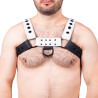 Harnais en cuir Snap Noir-Blanc