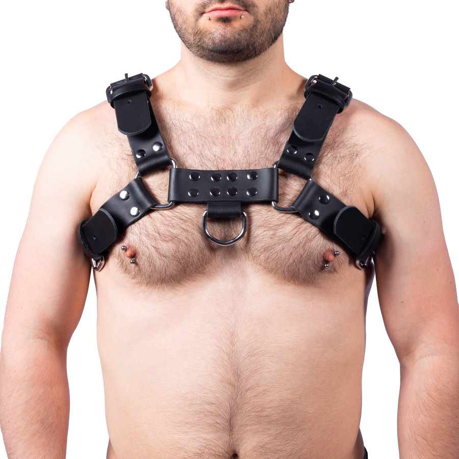 Harnais en cuir Buckle Noir