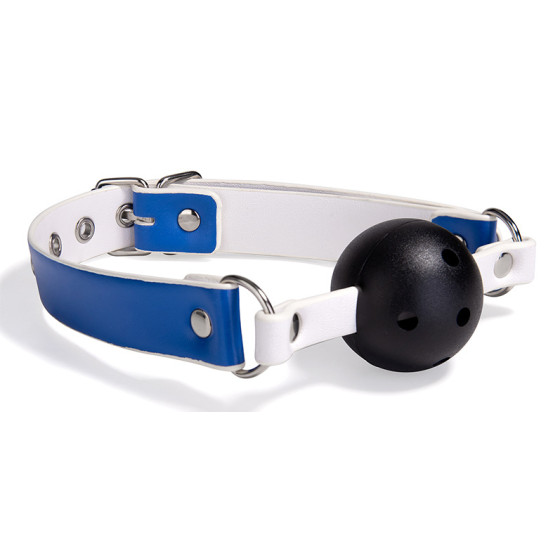 Bâillon-Boule Gago Blanc-Bleu