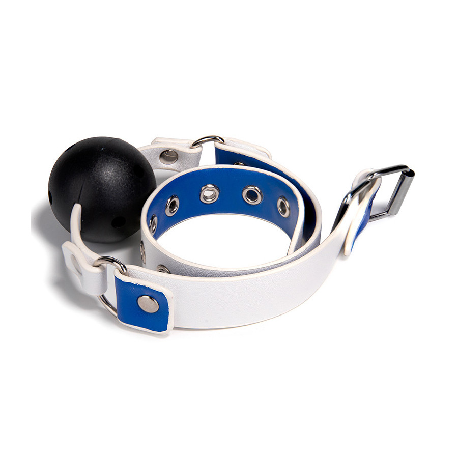 Bâillon-Boule Gago Blanc-Bleu