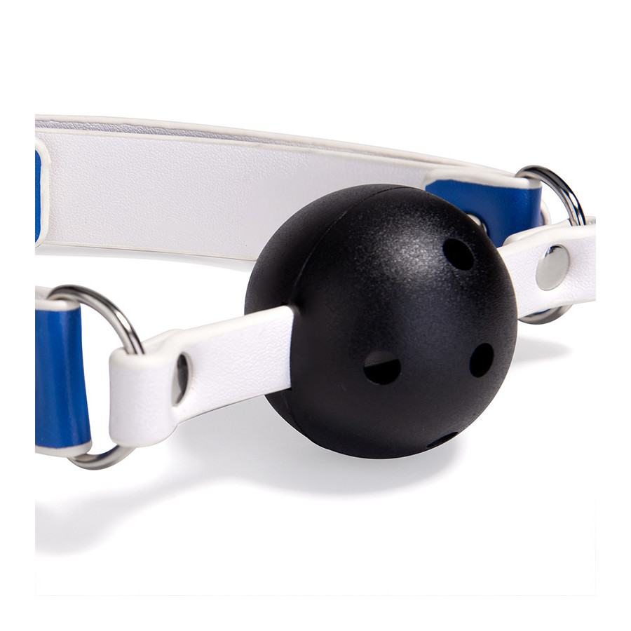 Bâillon-Boule Gago Blanc-Bleu